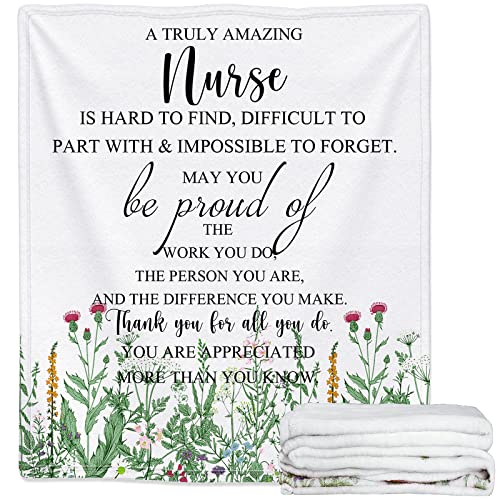 Boyiee Nurse Blanket for Women Soft Throw Blanket Microfiber Polyester Flannel Nurse Appreciation Gifts for Nurses Medical Assistant Week Rn Practitioner Gift