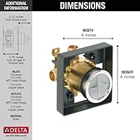 Vista 4 de Válvula de tina multi elección Delta Faucet R10000-UNBX y ducha universal para el cuerpo