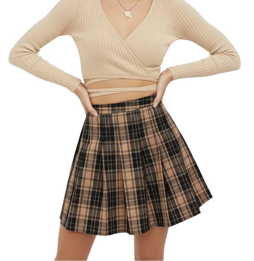 KHALAK Short Skirt for Women|Pleated Mini Skirt|Tennis Skater.-picture-36
