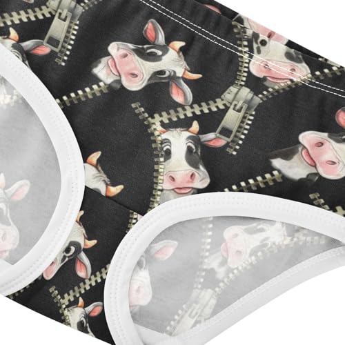 Joisal Cows Behind Open Zipper Little Girl Panties Girls Underwear Toddler Cotton Fun Kids Briefs Undies 2t4