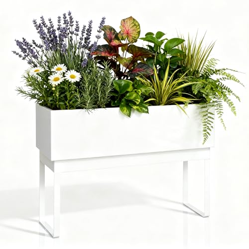 Worth Raised Metal Planter Box with Legs, 30"x12.5"x24" Elevated Garden