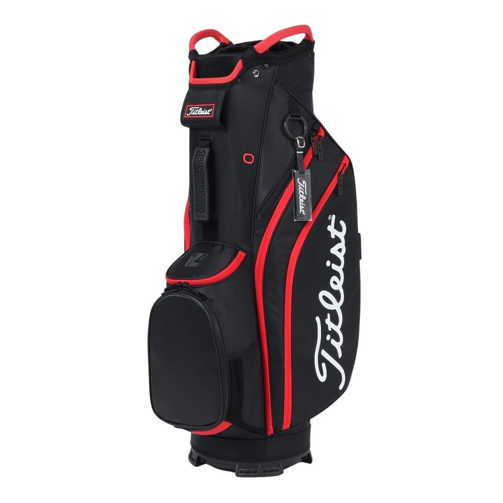Titleist ゴルフバッグ ブラック/レッド（カート式） Titleist キャディバッグ ブラック/レッド Titleist（タイトリスト