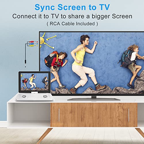 𝒀𝑶𝑶𝑯𝑶𝑶 17.9" Portable Dvd Player With 15.6" Large Hd Swivel Screen, 6 Hours Battery Dvd Player Portable, High Volume Speakers, Last Memory, Support Usb/Sd Card/Sync Tv, Region Free, White #TOP5