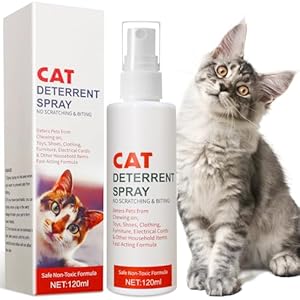 Cat Deterrent Spray, Cat Repellent Spray for Outdoor & Indoor Use, No Chew Spray for Dogs Cats, Anti Scratch Spray for Furniture, Establish Boundaries & Keep Cat Off, 120 ML