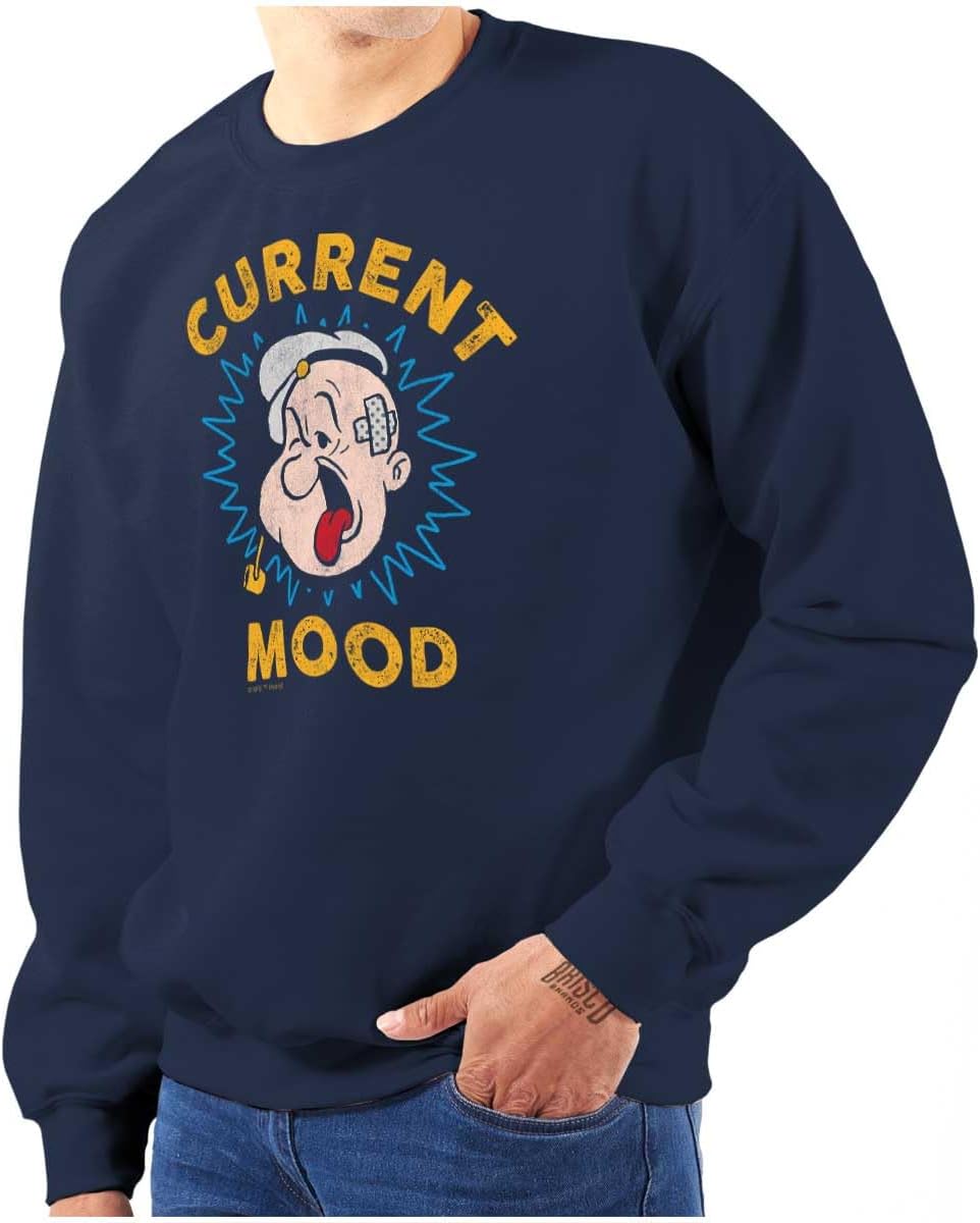 Brisco Brands Current Mood Popeye The Sailor Man Sweatshirt for Men or Women