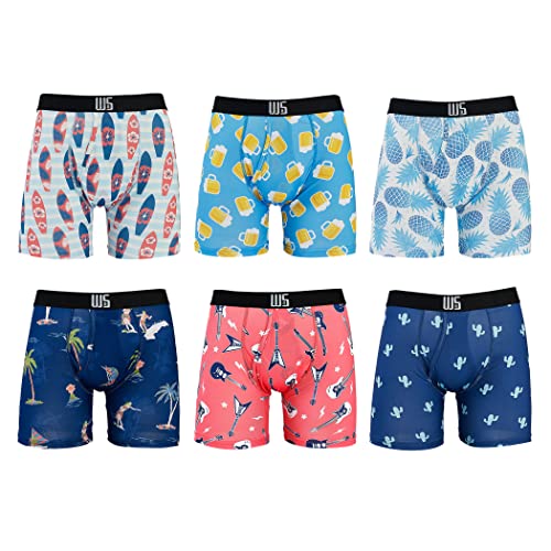 Warriors & Scholars Boxer Briefs For Men Pack Of 6, Ultra Soft, Breathable Quick Dry...