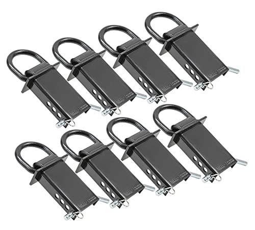 Mytee Products 8 Pack Heavy Duty Adjustable Trailer Stake Pocket D Ring W/ 1/2" Hitch Pin, Load Limit 5400 Lbs & 4 Holes For Adjustment | Stake Pocket D-Ring Tie Down Utility For Flatbed Truck Trailer #TOP20