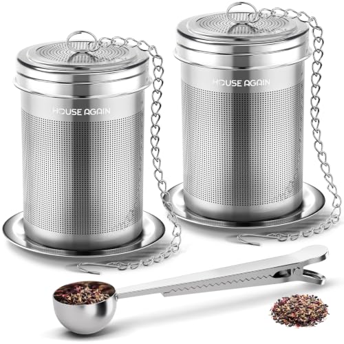 HOUSE AGAIN 2 Pack Tea Infuser with Scoop for Loose Leaf Tea Steeper