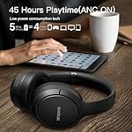 RUNOLIM Hybrid Active Noise Cancelling Over Ear Bluetooth Headphones with Microphone, 70H Playtime, Foldable Headphones with HiFi Audio, Deep Bass for Home, Travel, Office - Image 3