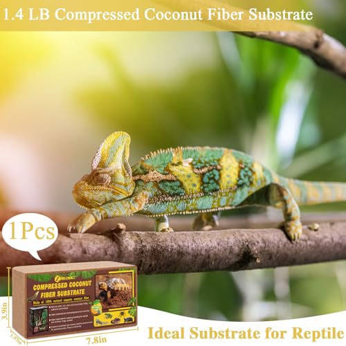 Image of ZeeDix 1 Pack Coconut Fiber Substrate, Premium Coco Coir Reptile Substrate | 100% Coconut Husk Terrarium Bedding for Reptiles, Tortoise, Bearded Dragon, Gecko, Snake, Hermit Crabs, Frogs, Tarantula