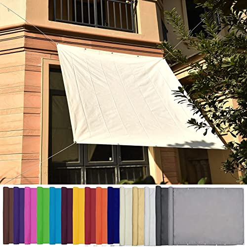 GUOGAI Voile d'ombrage Carré 1.2x1.8M Résistant et Respirant, Voiles d'ombrage pour Patio Rectangulaire avec kit d'installation Robuste pour Jardin Terrasse Balcon, Ivoire, 22235 Cover