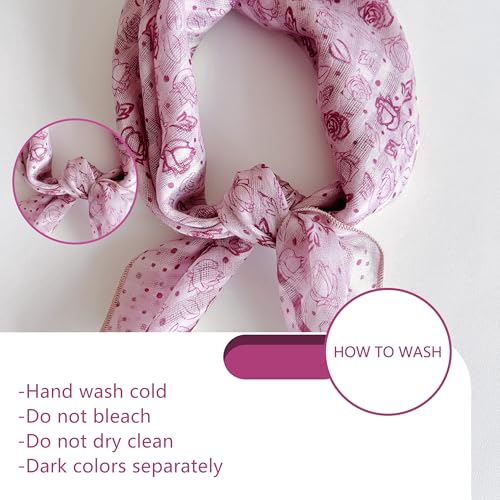 Head Scarf Cotton for Women Lightweight Womens Scarves Linen Bandanas Square Hair Scarfs & Wraps, 21" x 21", 5 Pack3