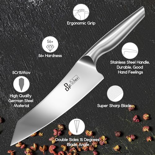 DDF iohEF Knife Set with Knife Strip, 8 Piece Professional Kitchen Knife Set, Japanese High Carbon Stainless Steel Chef Knives Set with Magnetic Knife Holder for Wall - Image 5