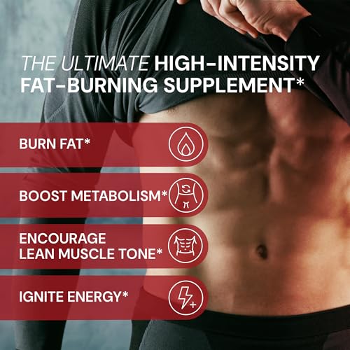 Novex Biotech ThermoDyne - Thermogenic Fat Burner for Men – Appetite Suppressant – Metabolism Booster for Men - 200mg Caffeine - 120 Count - Image 4