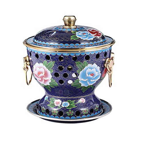 INUUXLG Single Person Small Copper Pot Old Beijing Small Fat Cow Hot Pot Chinese Traditional Cloisonne Hot Pot Commercial s Red Copper Hot Pot (Color : Blu