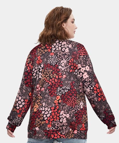 Image of CARCOS Plus Size Tops for Women Color Block Flower /Striped /Camo Crew Neck Long Sleeve Tee Shirt