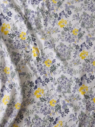 Image of Mafatlal 144 TC Double Bed Sheet Pure Cotton, Floral Printed Cotton bedsheet for Double Bed, 90x100 inches Size Full Bed Sheet with Pillow Cover|Soft Grey
