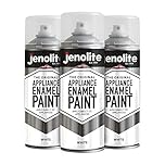 JENOLITE Appliance Enamel Paint | WHITE | 3x400ml | White Spray Paint | Refresh & Restore Appliances | Ideal Touch-Up Paint For Fridges, Freezers, Washing Machines, Radiators