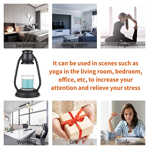 Nawaza Candle Warmer Lamp,Dimmable Electric Candle Wax Lamp Warmer Gifts For Mom Bedroom Dimmable,Wax Melt Warmer Candle Scented Wax Jar Candles With 2 Bulbs (‎Black) #TOP4