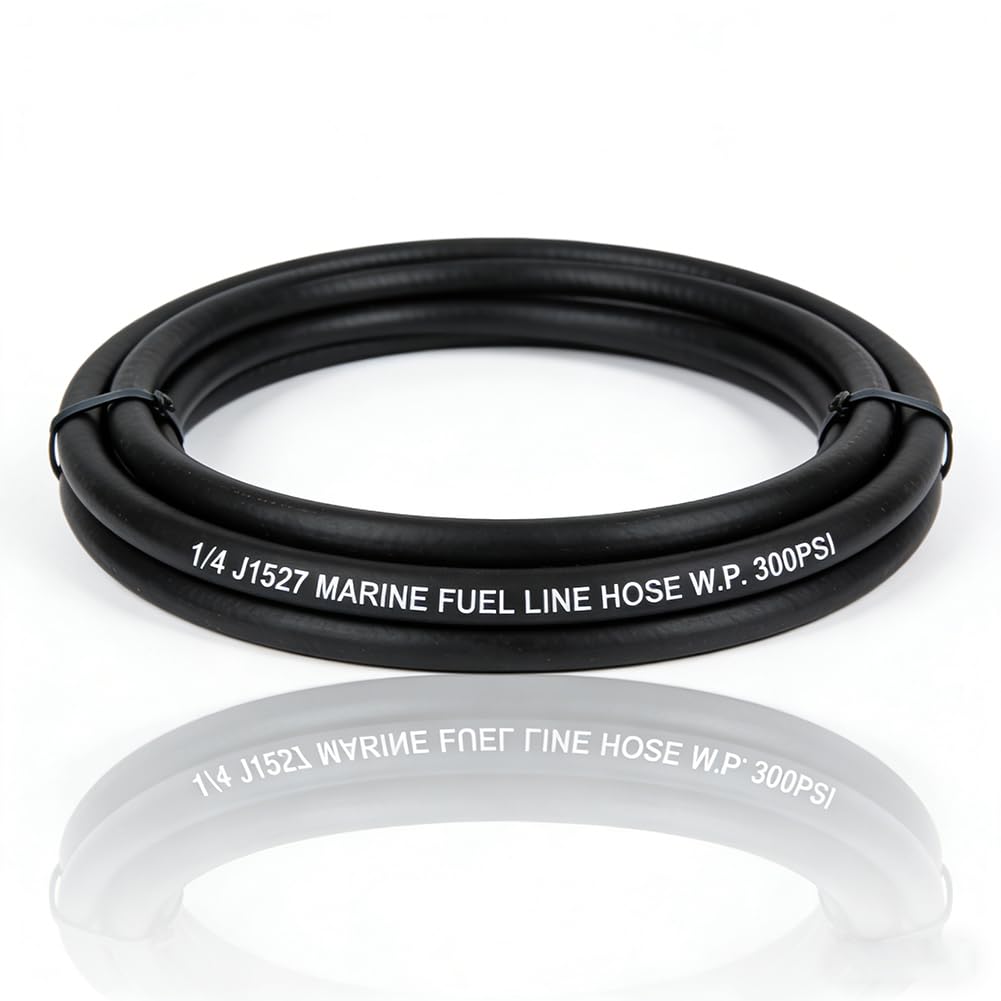 1/4 Marine Fuel Line Hose J1527 Boat Fuel Line for Boat Engines, Diesel, and Ethanol Blends - Durable Hydraulic Fuel Hose for Marine Applications