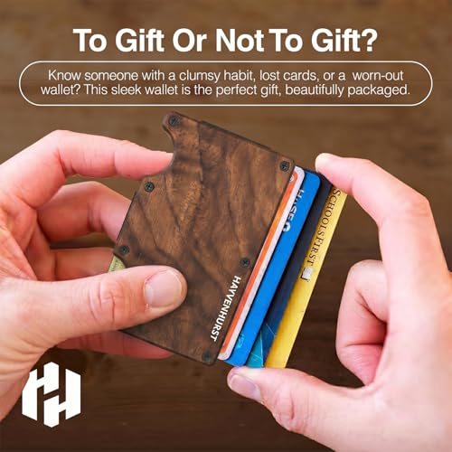 Image of Hayvenhurst Wallet for Men - Slim RFID Blocking Metal Wallet with Money Clip, Minimalist Front Pocket Credit Card Holder, Small Mens Wallet