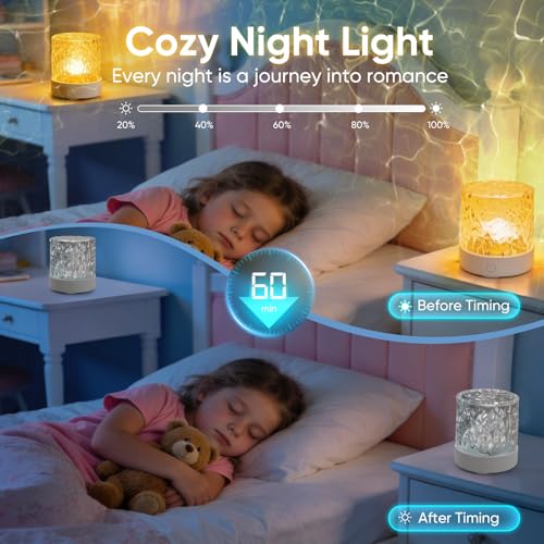 Image of YXQUA Northern Lights Ocean Wave Projector Light, Galaxy Light Projector, 16 Colors Gradual Rotating Water Ripple Ambient Light Non-Wood, Aurora Projector for Sleeping, Home Theater, Party (Plug in)