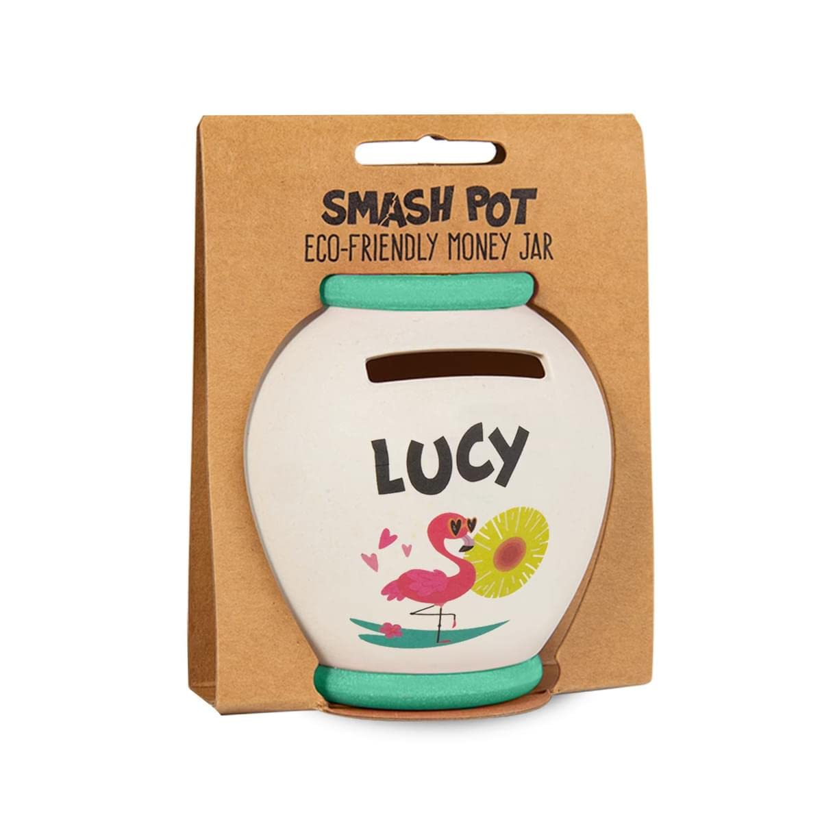 History & Heraldry Personalised Bamboo Smash Pot Money box (Lucy)