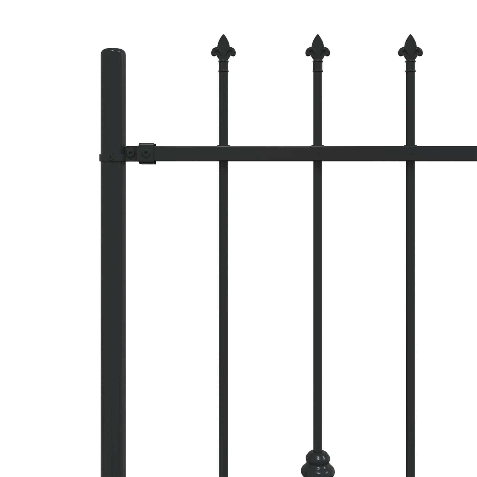 Spießzaun Asten Schwarz aus pulverbeschichtetem Stahl 200 x 166 cm mit Speerspitze Zaunelement für Gartenzaun Sichtschutz und Sicherheit im Außenbereich Terrasse und Vorgarten