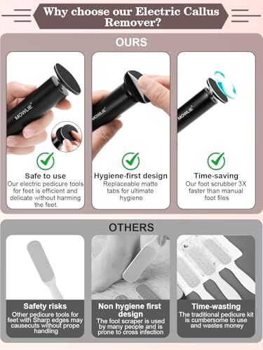 Image of FSA&HSA Electric Foot Callus Removers, Portable Electronic Foot File Pedicure Tools, Electric Callus Remover Kit, Professional Pedi Feet Care Perfect for Dead, Hard Cracked Dry Skin Ideal Gift