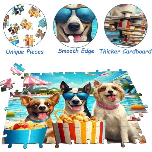 Rompecabezas para niños de 6 a 10 años: 200 piezas con tema de perros en parque de diversiones, juguete educativo y regalo ideal miniatura 2