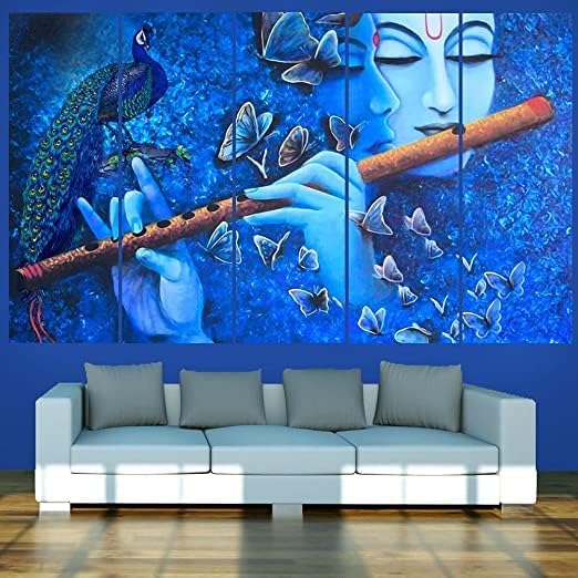 CN RETAILS Multiple Frames, Beautiful Radha Krishna Painting for home decor Living Room, Bedroom, Office, Hotels, Wooden Framed Digital Painting (50inch x 30inch) mf998