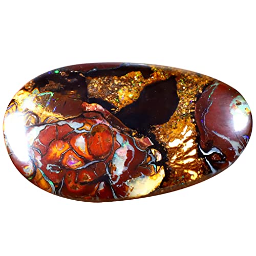 Opale rocheuse multicolore Koroit 8.88 ct, pierre précieuse naturelle taillée en cabochon poire