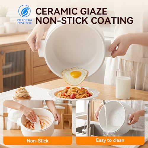 Image of Electric Hot Pot, 3L Portable Electric Pot with Ceramic Non-stick Coating