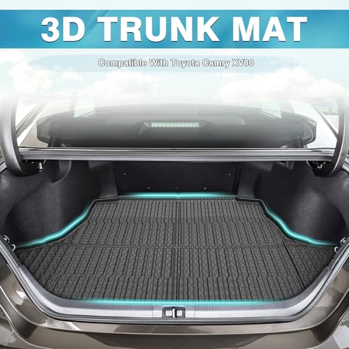 Image of Mixsuper Cargo Liner for Toyota Camry 2018-2025 (All Models Including Hybrid), Trunk Mat for Toyota Camry Accessories Cargo Mat Rear Trunk Liner Black