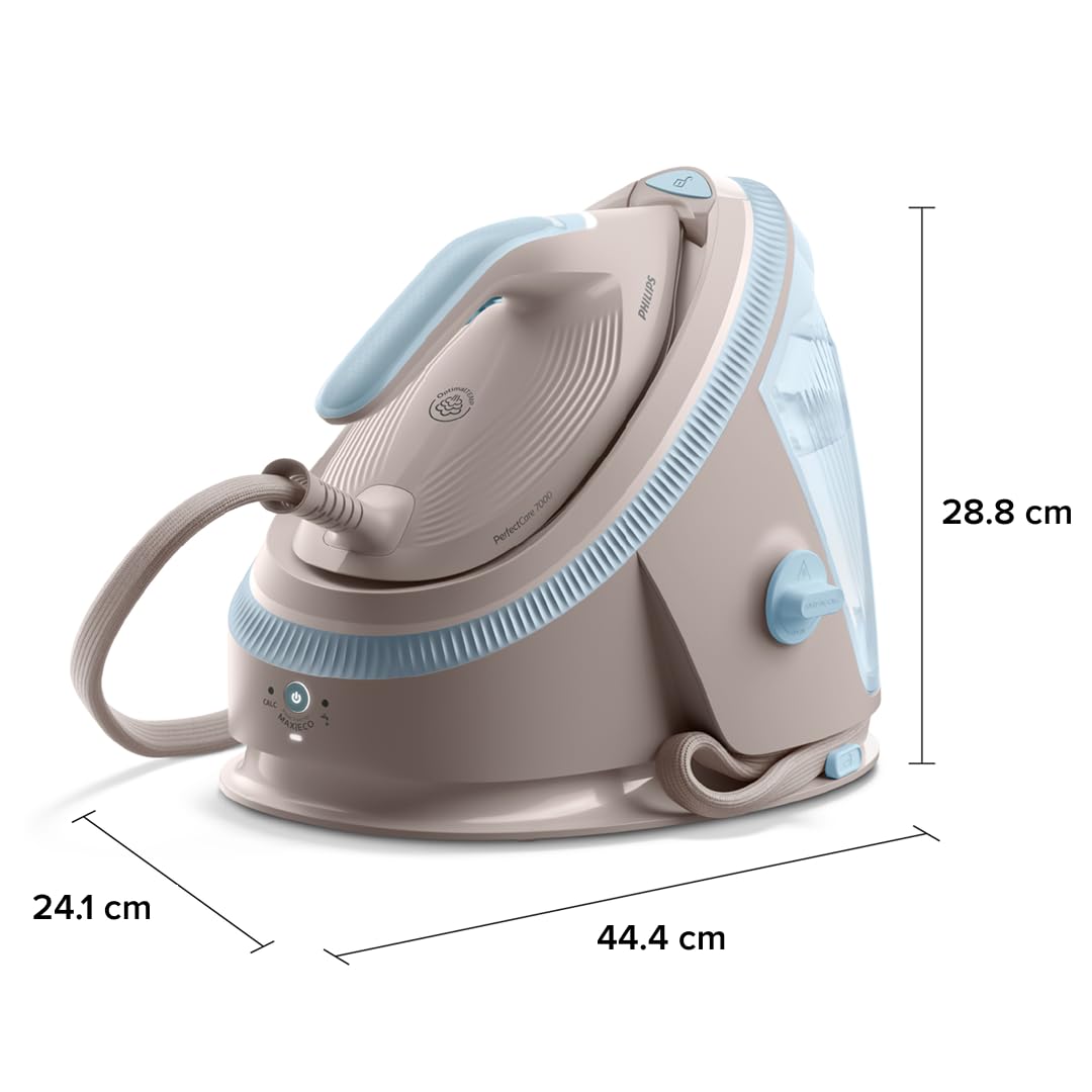 Philips PerfectCare Serie 7000 Ferro da stiro con Caldaia - 600g Colpo Vapore, 8,5 Bar, OptimalTEMP, Piastra SteamGlide Elite, Serbatoio Estraibile 1,5L, Vapore Verticale, Easy De-Calc (PSG7200/60)