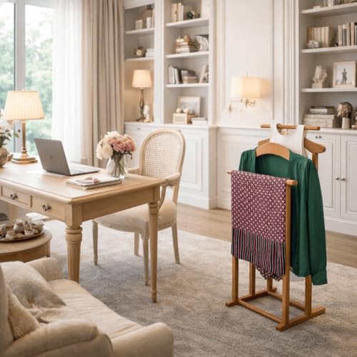 Galán de noche de madera Made in Italy Tatkraft Duke en elegante acabado cerezo 7