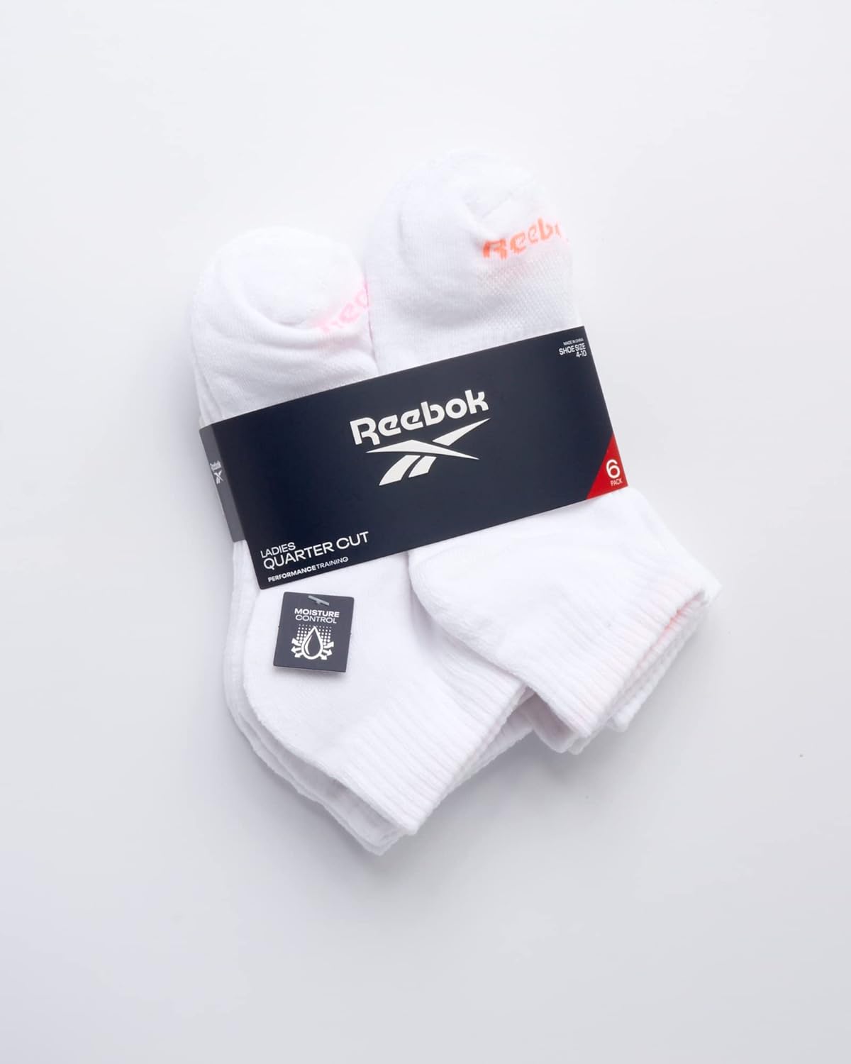 Reebok Womens Comfort Cushioned Athletic Quarter Cut Socks (6 Pack) - Image 2