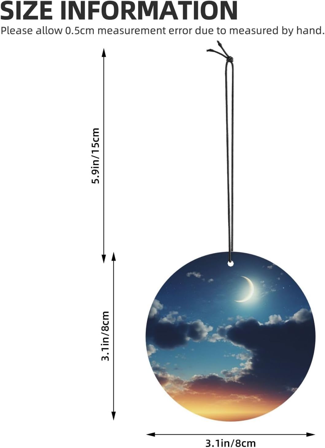 Car Air Freshener 24 PCS Sky with Moon Hanging Car Air Fresheners Auto Interior Decor Card Freshener Strong Scented Card Lavender Cars Scents for Office Bedroom Close Drawer Round Shape