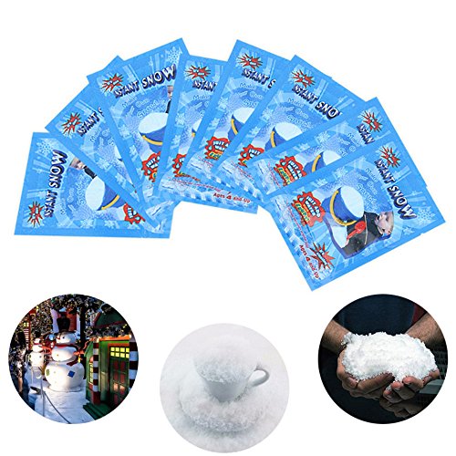 ajzdnzvr 1 pacote com 1 neve artificial absorvente, neve instantânea falsa para decoração de Natal,