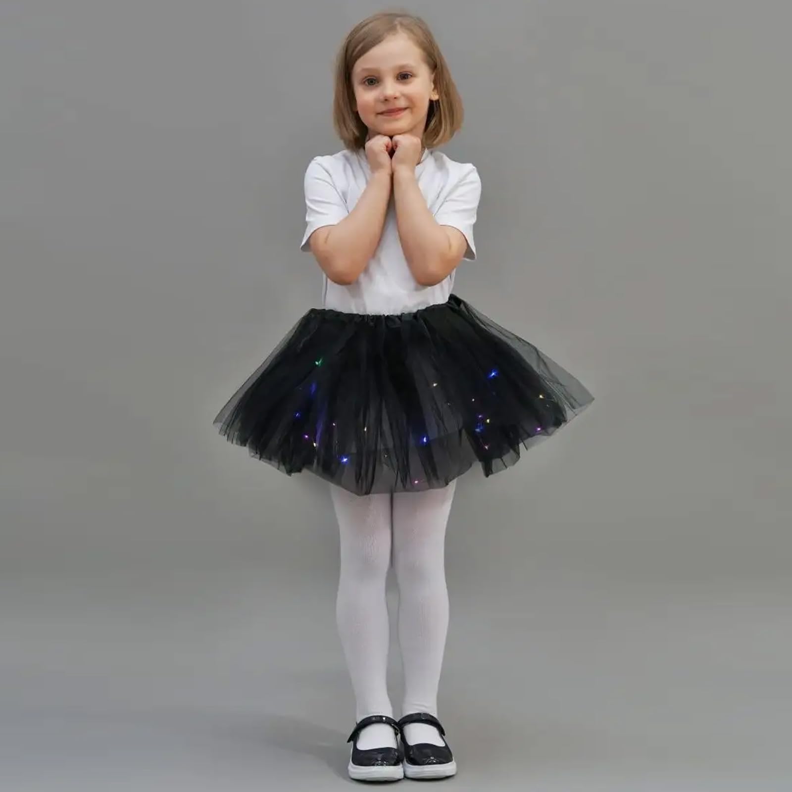 Mayoii Light Up Tulle Tutu Skirts for Women 3-Layer LED Tulle Dance Skirt with Sequin & Headband - Image 2