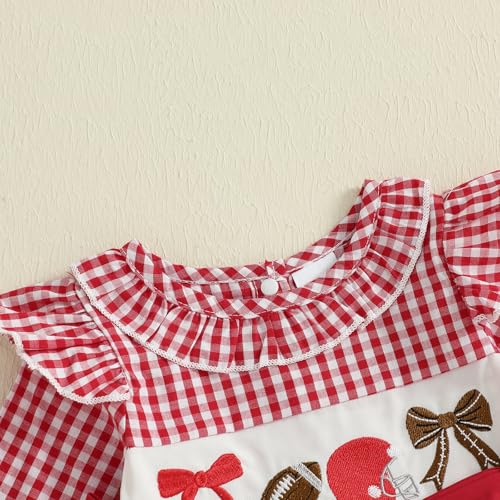 Thanksgiving Baby Girl Outfit Infant Plaid Bubble Romper Onesie Newborn Croissant Bodysuit Fall Winter Clothes4