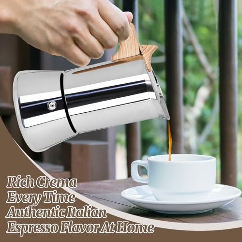 Image of 6 Cup Thickened Moka Pot 304 Stainless Steel 300ml