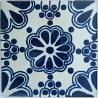2x2 36 pcs Blue Bouquet Talavera Mexican Tile