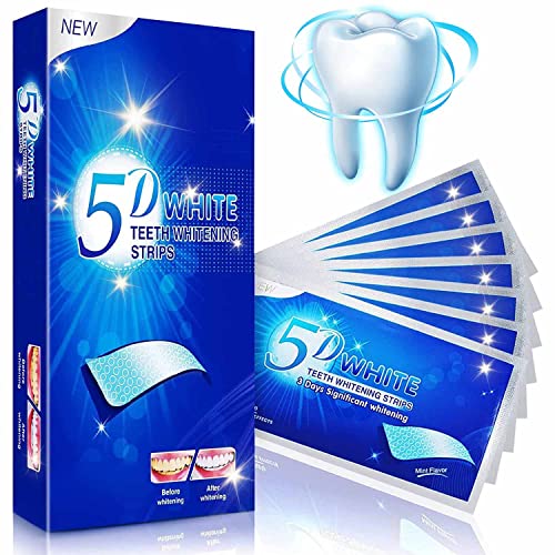 Teeth Whitening Strips, Bright White Stripes Zähne, Zahnaufhellung Bleaching Zähne Strips mit Minze Geschmack, Zahnbleaching Stripes für Weiße Zähne, gelbe Zähne Cover