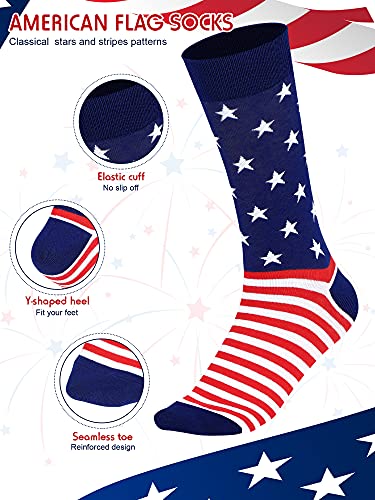 Coume 12 Pairs American Flag Socks for Men and Women Patriotic Stars Stripes Crew Socks Flag Gifts 4th of July Favor2