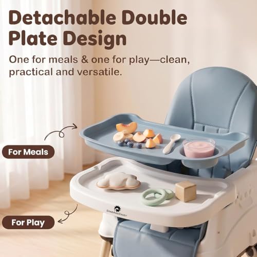 Image of StarAndDaisy High Chair for Baby /Baby Feeding Chair for 0 to 5 Years with 4 in-1 Multifunctions /High Chair with Wheels, Height Adjustable, Detachable Tray & 3-Point Safety Belt
