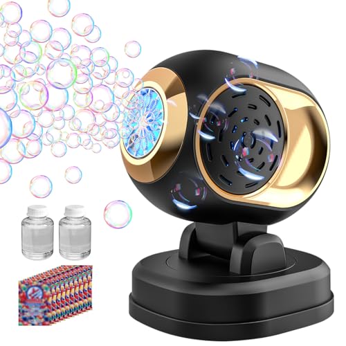 Deserthome Bubble Machine, Durable Bubble Machines for Kids Toddler Parties, Automatic Bubble Blower Machine Bubble Maker Battery Operated, Great for Wedding Birthday - Christmas Bubble Toy, Black
