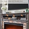OKD 52" Farmhouse Electric Fireplace with Mantel, Tall Fireplace TV Stand w/Sime-Open Cubby, 36" Freestanding Electric Fireplace Heater,Remote Control, Adjustable 3D Realistic Flame #3