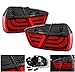 BMW E90 3 Series Sedan Streak Style LED Brake Tail Lights Lamps (Red Smoke)