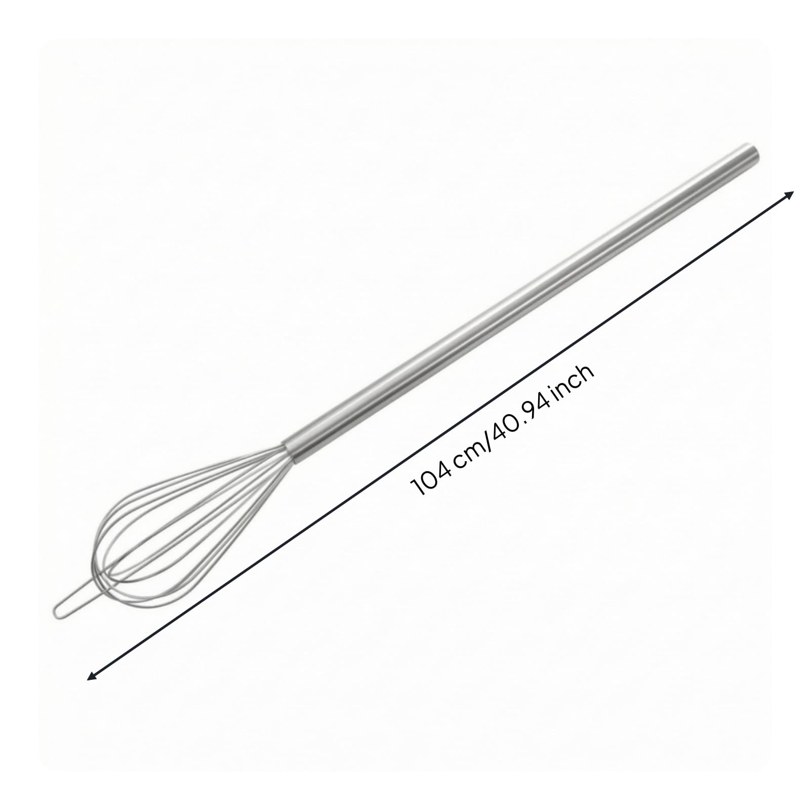 Baoblaze de Acero Inoxidable Manual Varilla de Cocina de Huevos Mango Recto y Eje Estrecho para Manejo Cómodo Emulsiona Salsas y Monta Claras Adecuado para, 40 Pulgadas